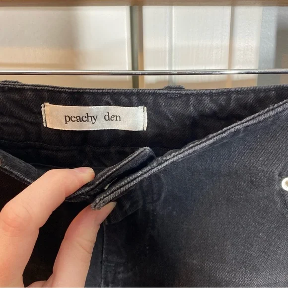 NWT Peachy Den The Jenn Jeans Tobacco black low rise trendy y2k sexy size large - Picture 5 of 11